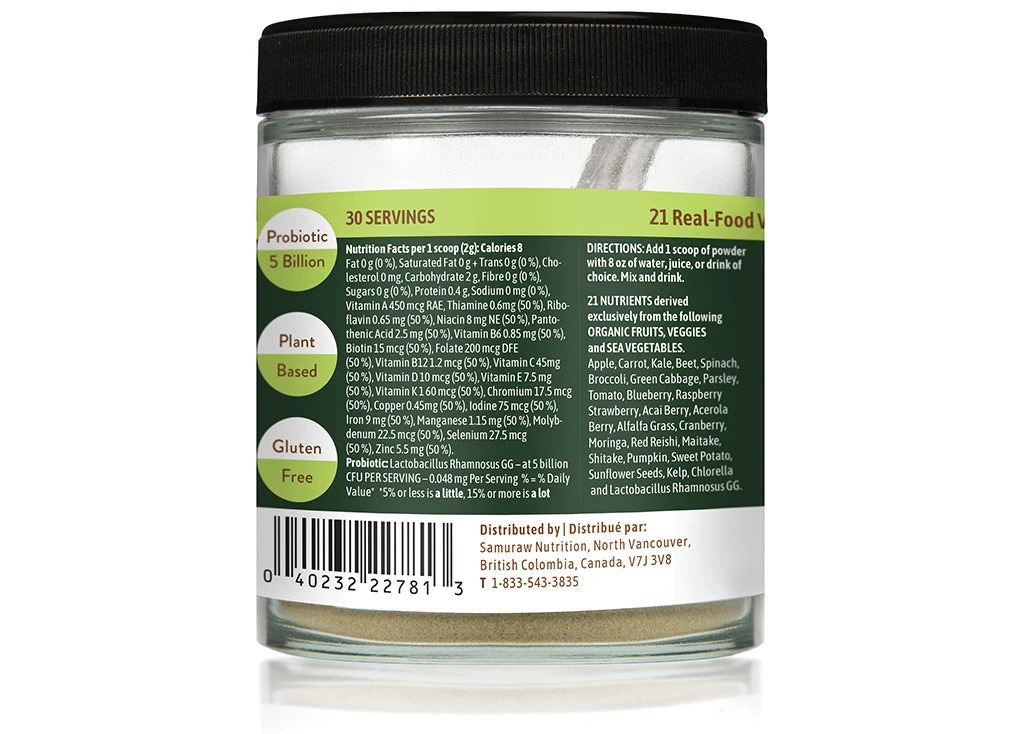 samuraw organic complete back label